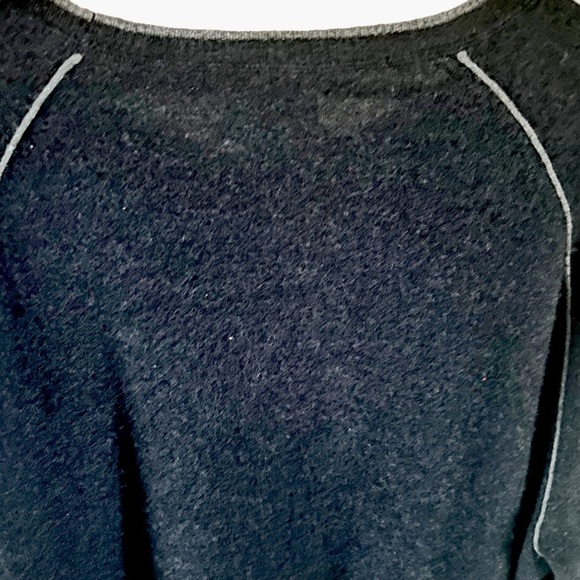 Hammacher Schlemmer Men's Light Navy Blue XXL Contrast Cashmere Washable Sweater - Picture 8 of 11